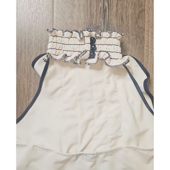 LULY K Ruffled Smocking Sleeveless Blouse Women's Size Medium - Picture 3 of 4